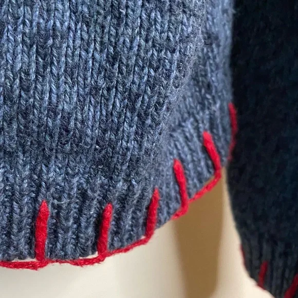 Vintage Valentine Love Cotton Cottagecore Grandma Embroidered Sweater Cardigan - Picture 8 of 12